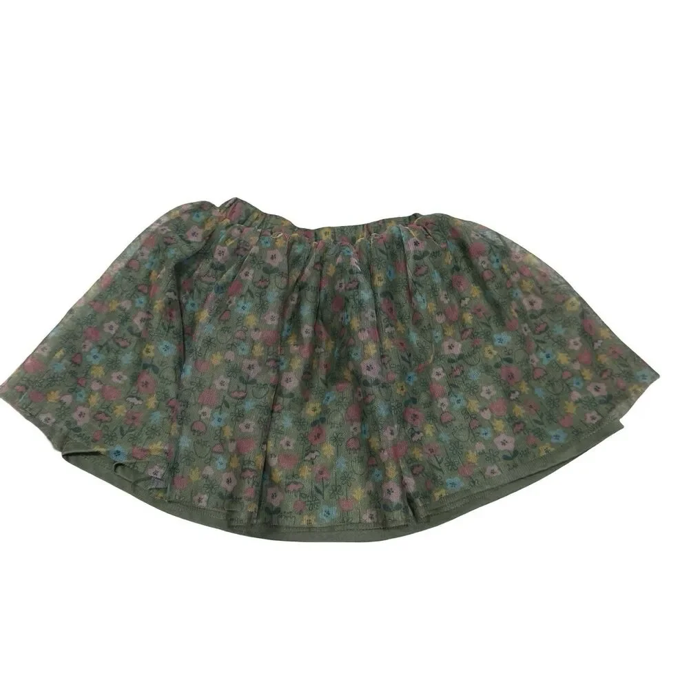 Girls Kids Toddler 2022 Peppa Pig Skirt Size 3T Floral Green Ruffled Layered